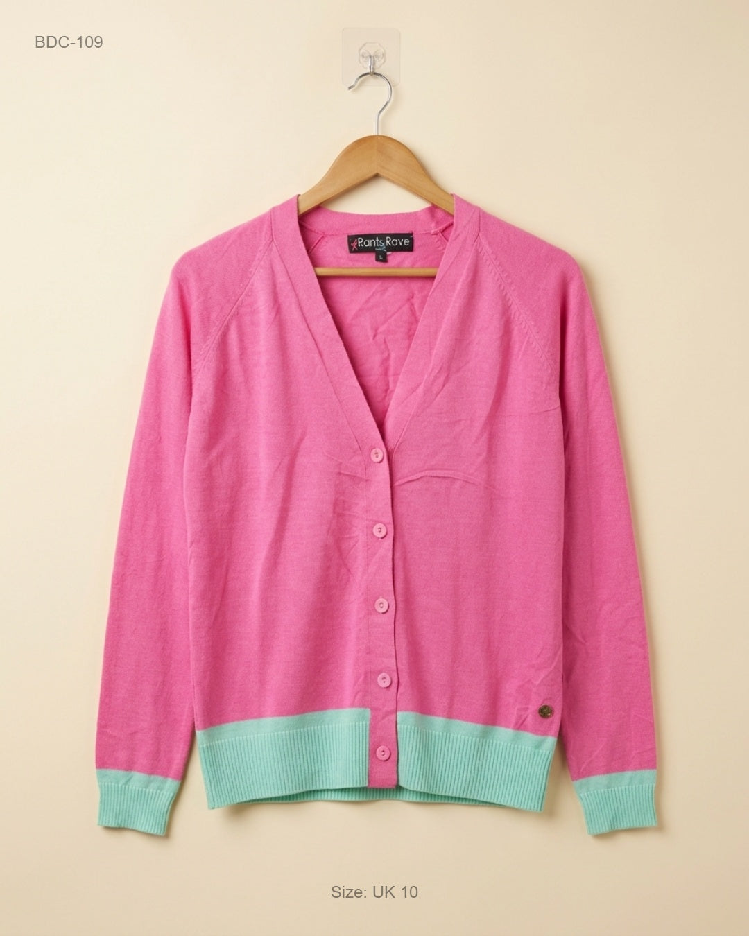 Preloved Premium Button Down Cardigans by Rant & Rave, Pink Viscose for Women - OTS Thrift Shop Lahore Pakistan