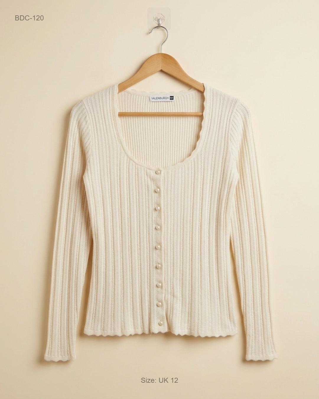 Premium Condition Button Down Cardigans | Preloved Lucy Mecklenburgh | OffWhite Viscose | Thrift Shop for Women Karachi Pakistan | OTS