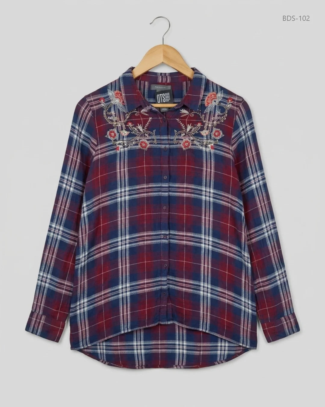 UK Imported secondhand Button Down Shirt - Primark brand, Burgundy Red Viscose, Excellent condition, for Womens - Online Thrift Store Peshawar Pakistan