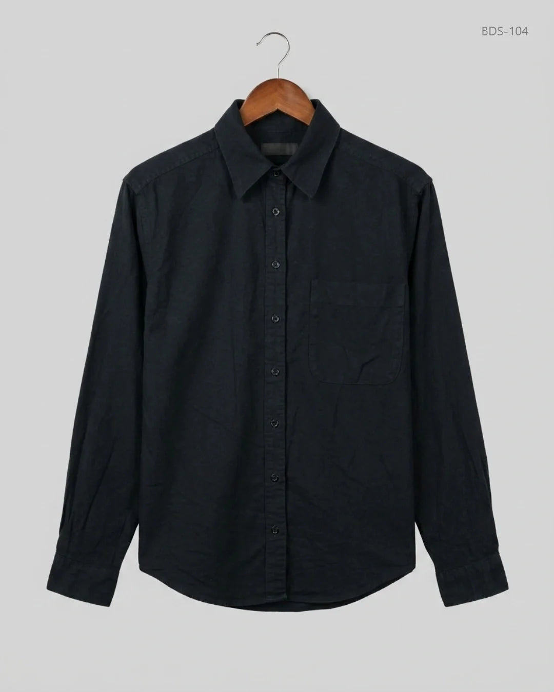 Preloved Premium Button Down Shirt by CUT LABEL, Black Cotton for Womens - OTS Thrift Shop Islamabad Pakistan