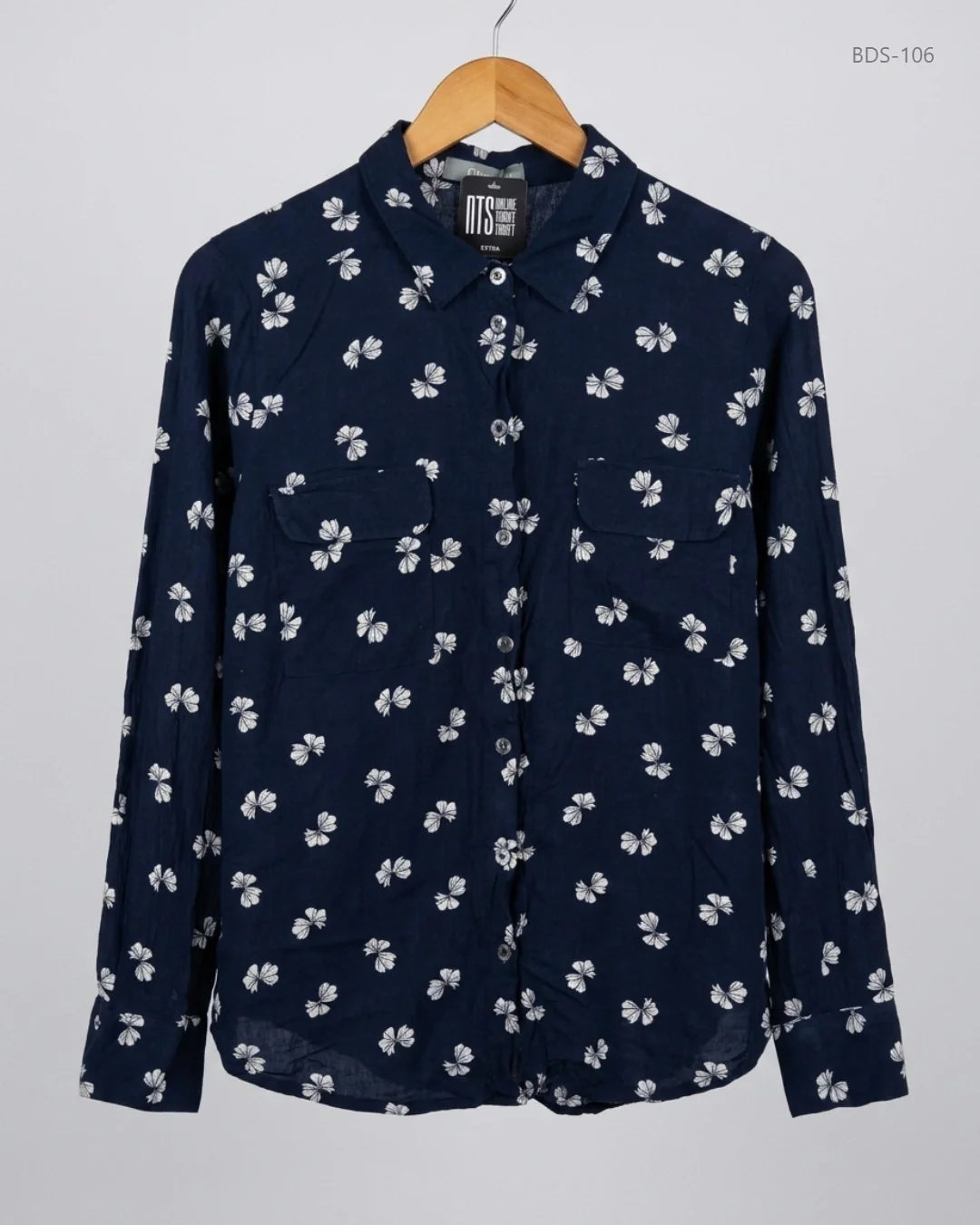 Premium Condition Button Down Shirt | Preloved OASIS | Navy Blue Cotton | Thrift Shop for Womens Islamabad Pakistan | OTS