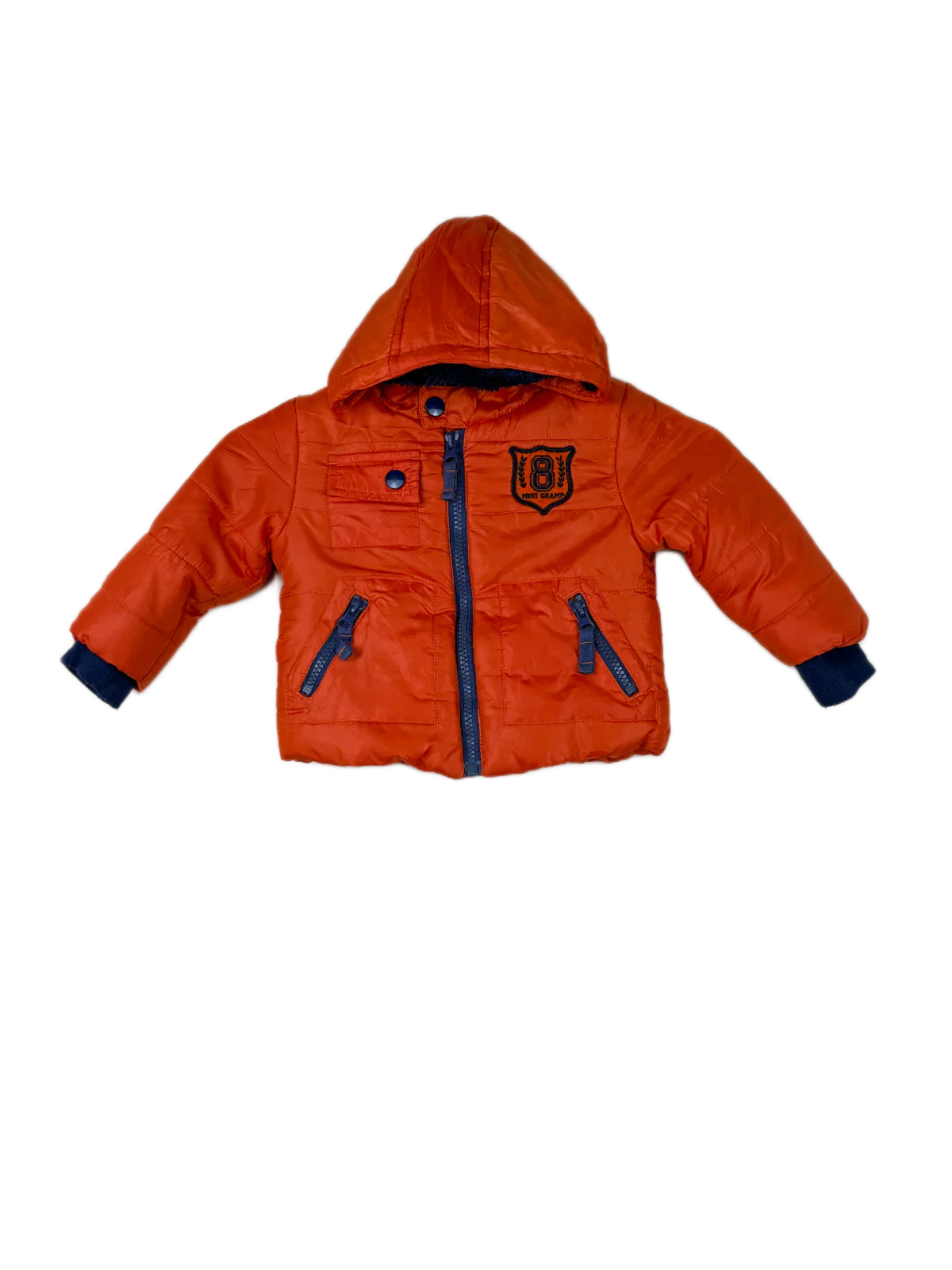 Secondhand Branded Winter Boys Jackets by F&F, Orange Polyester fabric, Premium condition, for Boys - Online Thrift Shop Lahore Pakistan