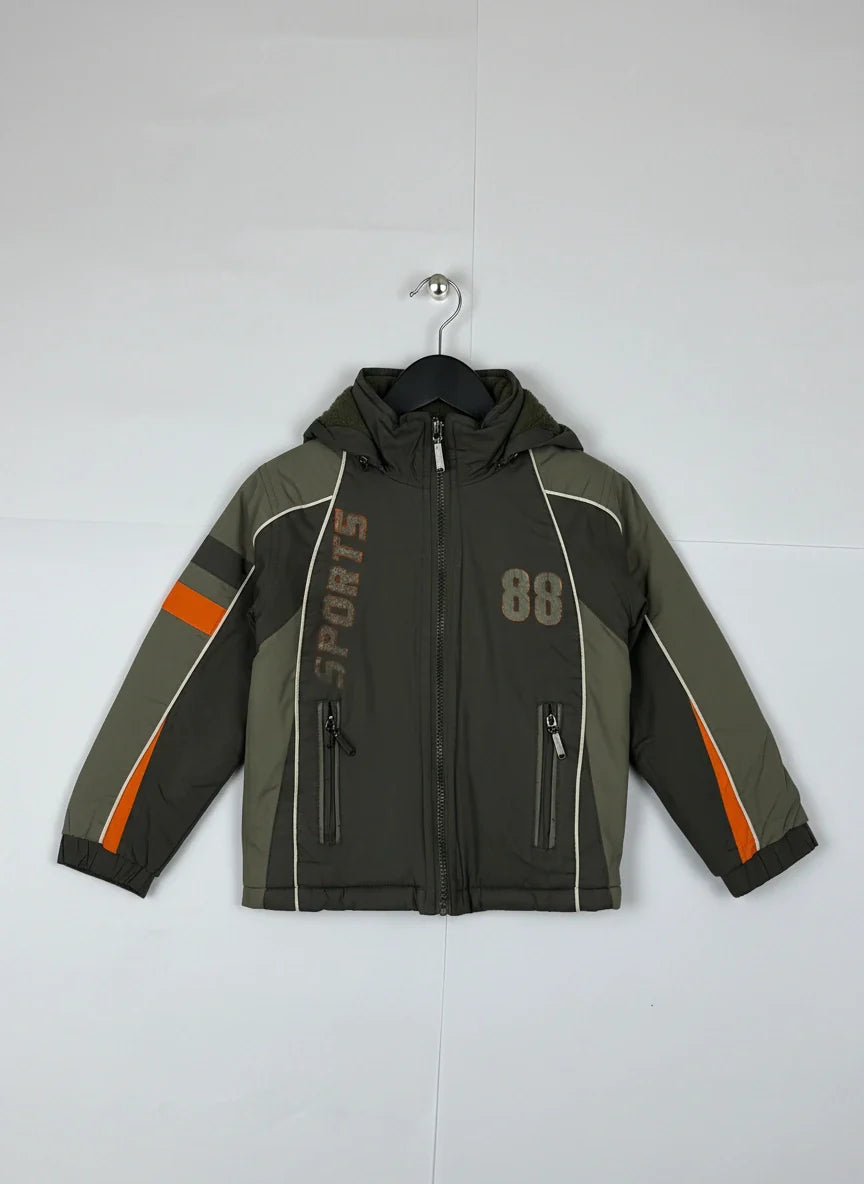 Winter Boys Jackets | East west | Preloved Branded | Olive Polyester | Premium | OTS Thrift Store Peshawar Pakistan