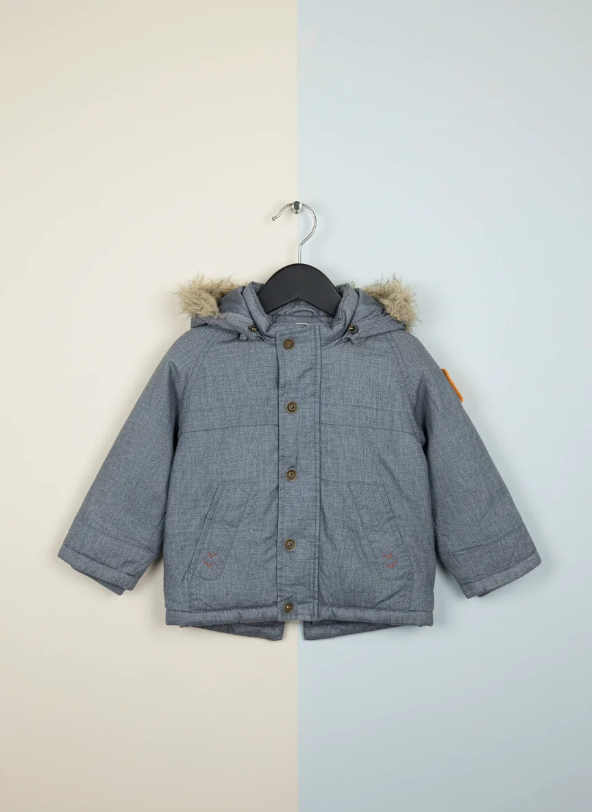UK Imported secondhand Winter Boys Jackets - Unknown brand, Gray Polyester, Excellent condition, for Boys - Online Thrift Store Islamabad Pakistan
