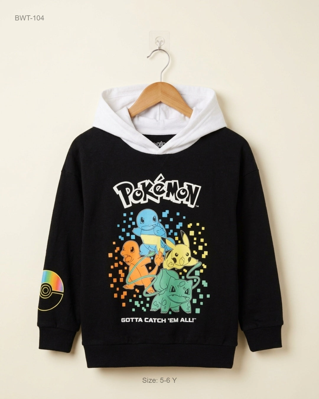 UK Imported secondhand Boys Winter Tops - Pokemon brand, Black Cotton, Premium condition, for Boys - Online Thrift Store Peshawar Pakistan