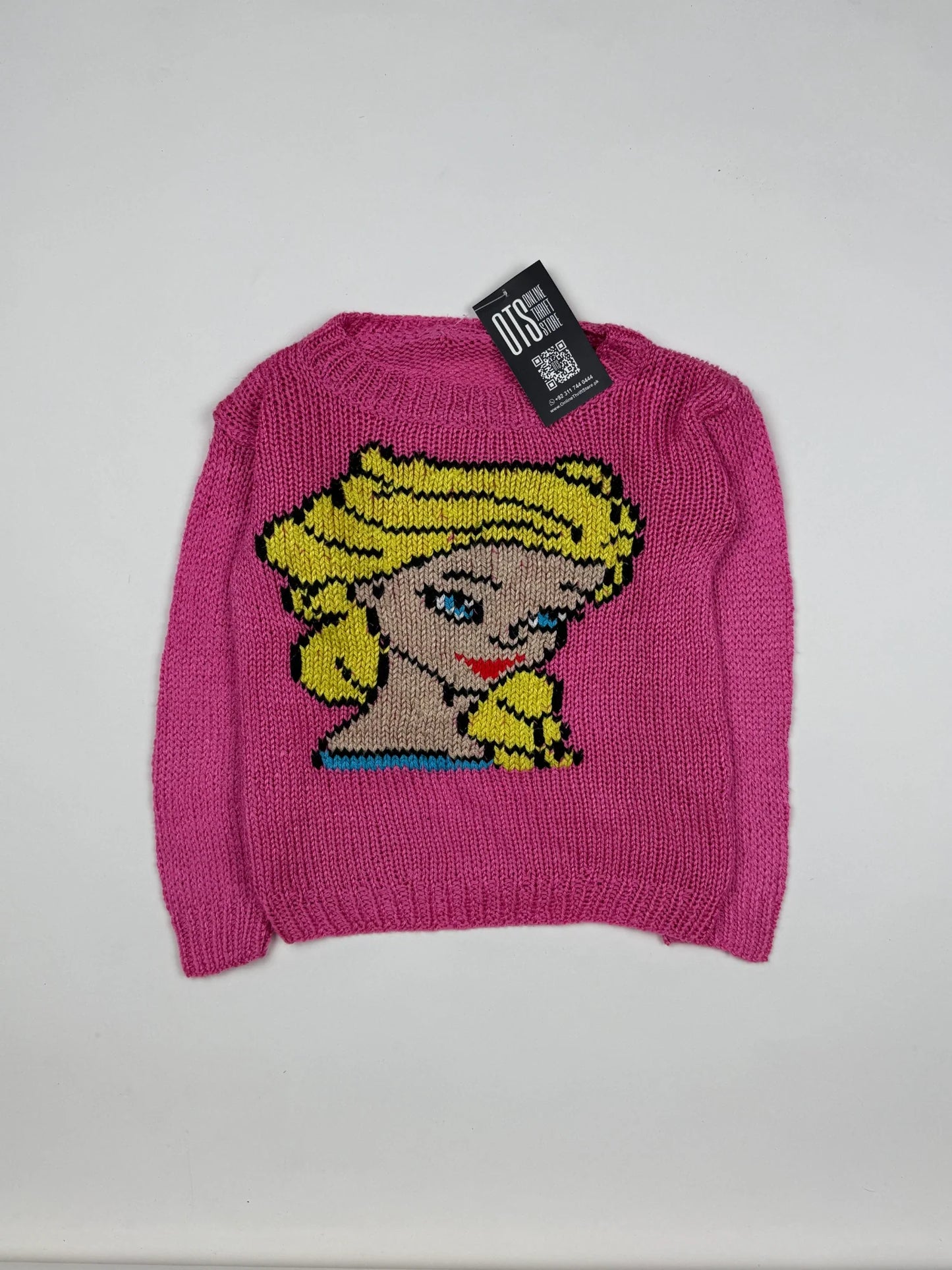 Preloved Excellent Girls Sweaters by Cut label, Pink Acrylic for Girls - OTS Thrift Shop Peshawar Pakistan