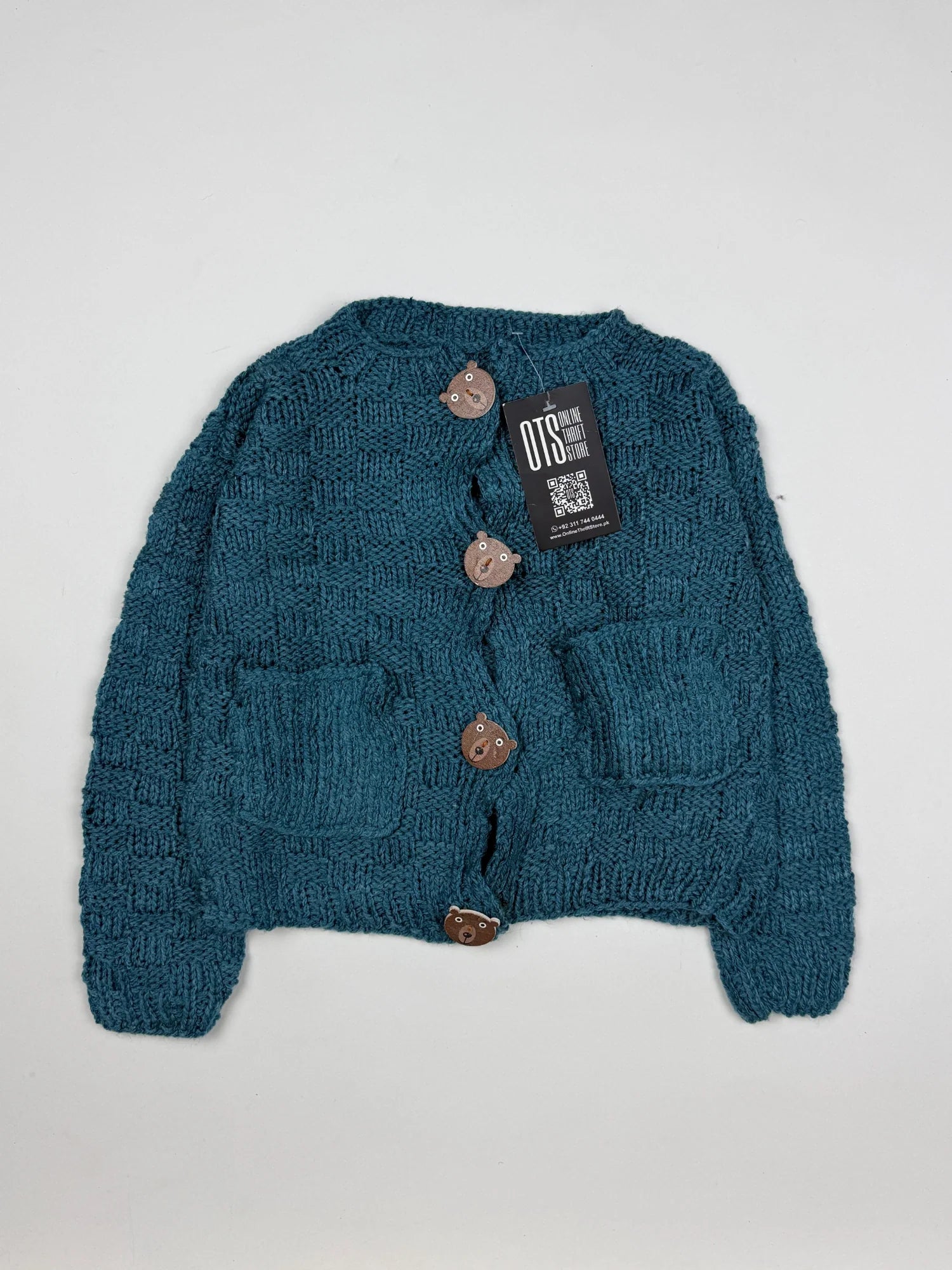 Shop Excellent Girls Sweaters by Cut label | Preloved Branded Clothes | Green Wool | Girls | OTS Thrift Store Lahore Pakistan