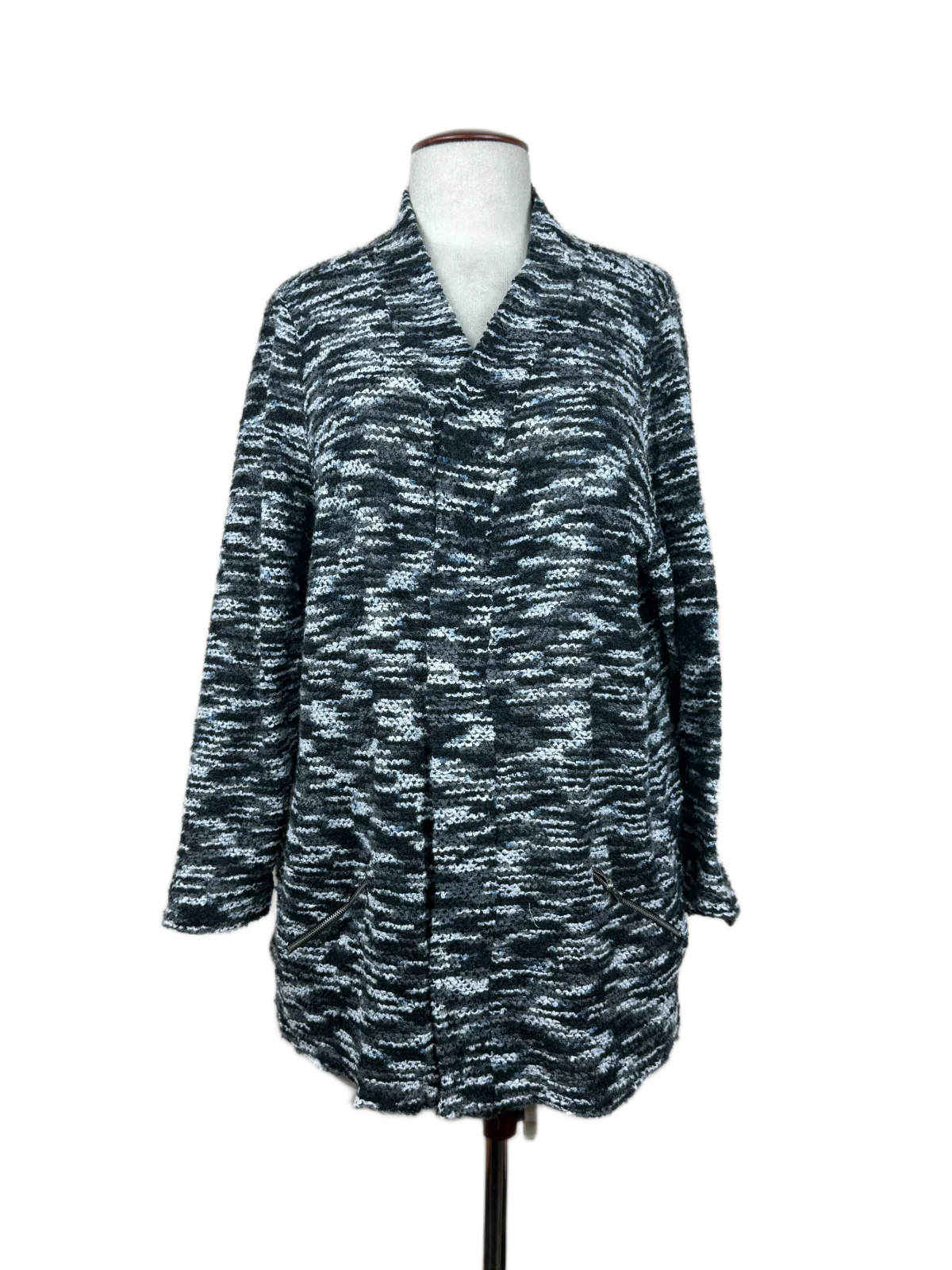 UK Imported secondhand Winter Long Cardigans - Michele Atgp brand, Multi Polyester, Premium condition, for Women - Online Thrift Store Islamabad Pakistan