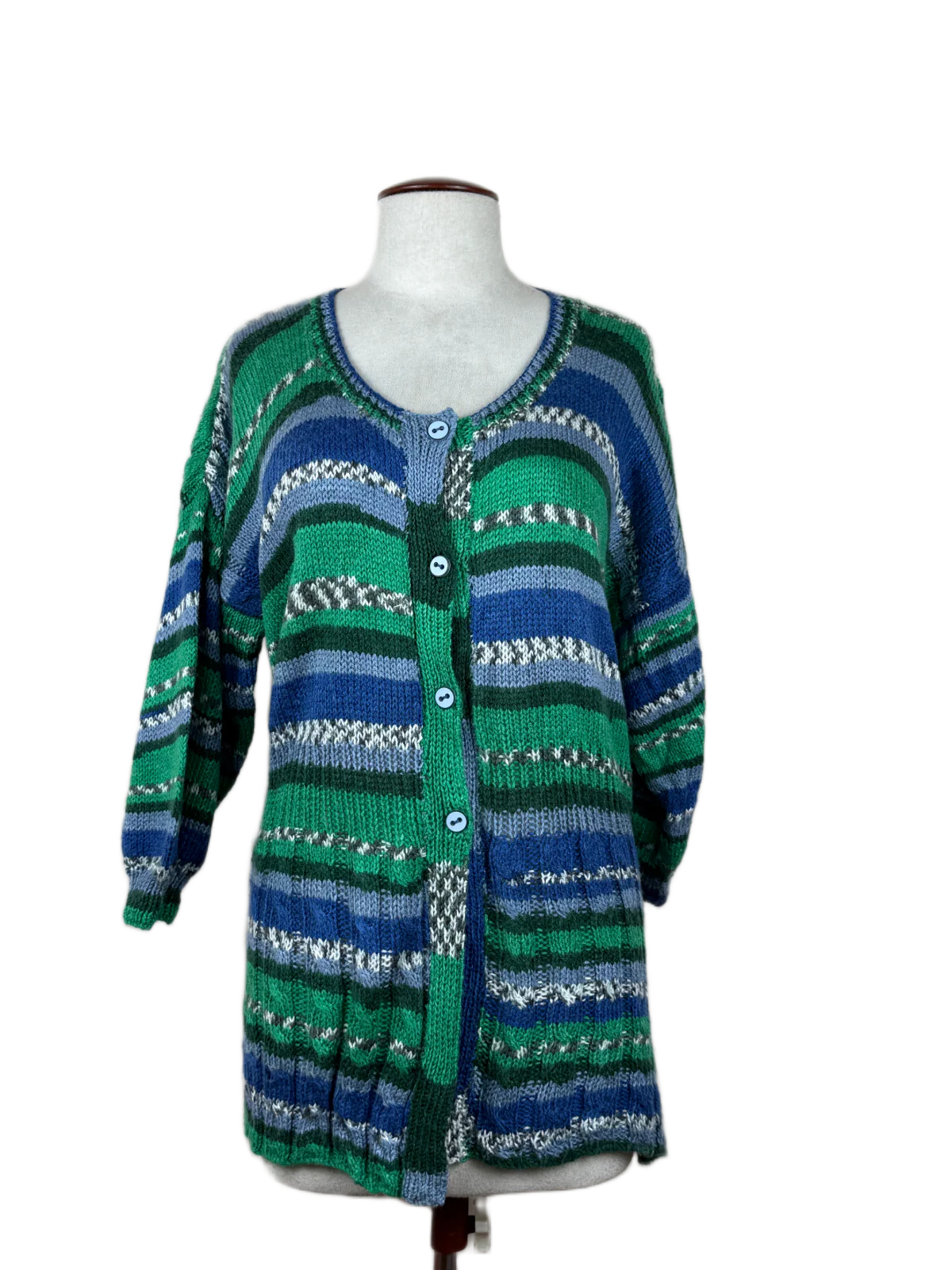 Secondhand Branded Winter Long Cardigans by Unknown, Multi Wool fabric, Premium condition, for Women - Online Thrift Shop Peshawar Pakistan