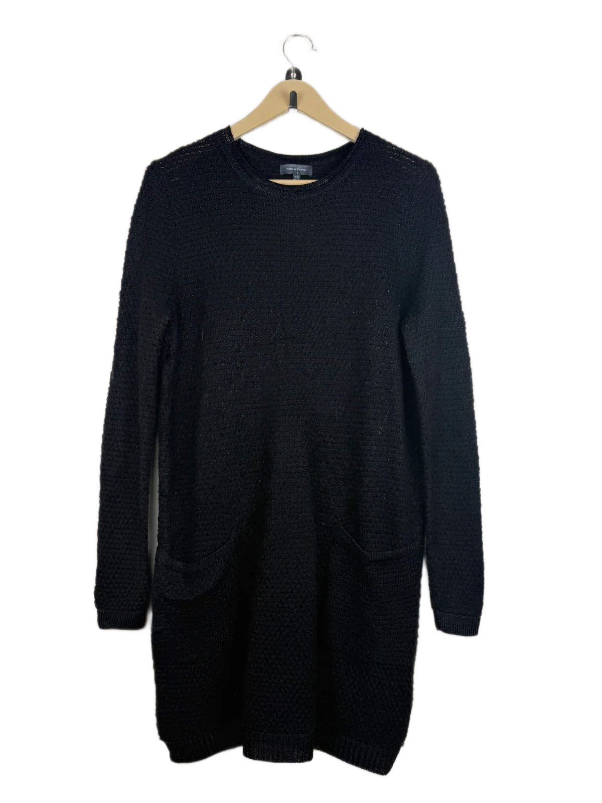 UK Imported secondhand Winter Long Cardigans - Pied A Terre brand, Black Viscose, Premium condition, for Women - Online Thrift Store Karachi Pakistan