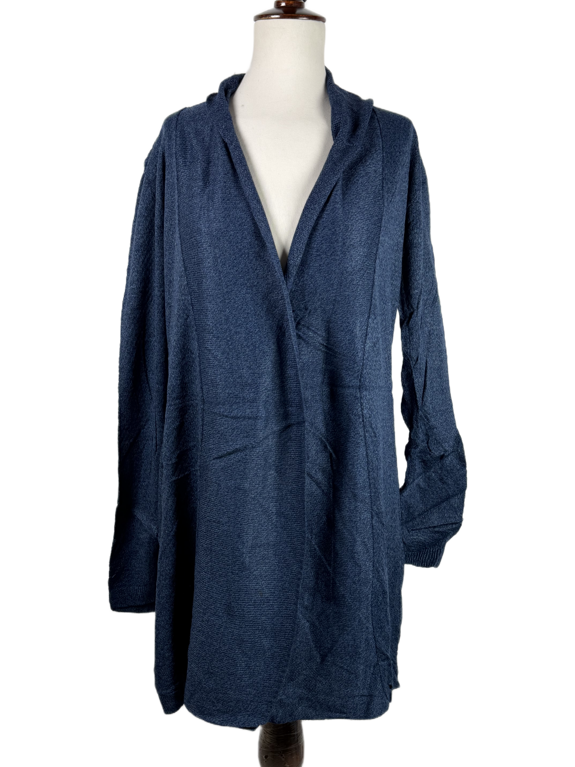 Secondhand Branded Winter Long Cardigans by CEDAR WOOD STATE, DARK BLUE ACRYLIC fabric, PREMIUM condition, for Women - Online Thrift Shop Peshawar Pakistan