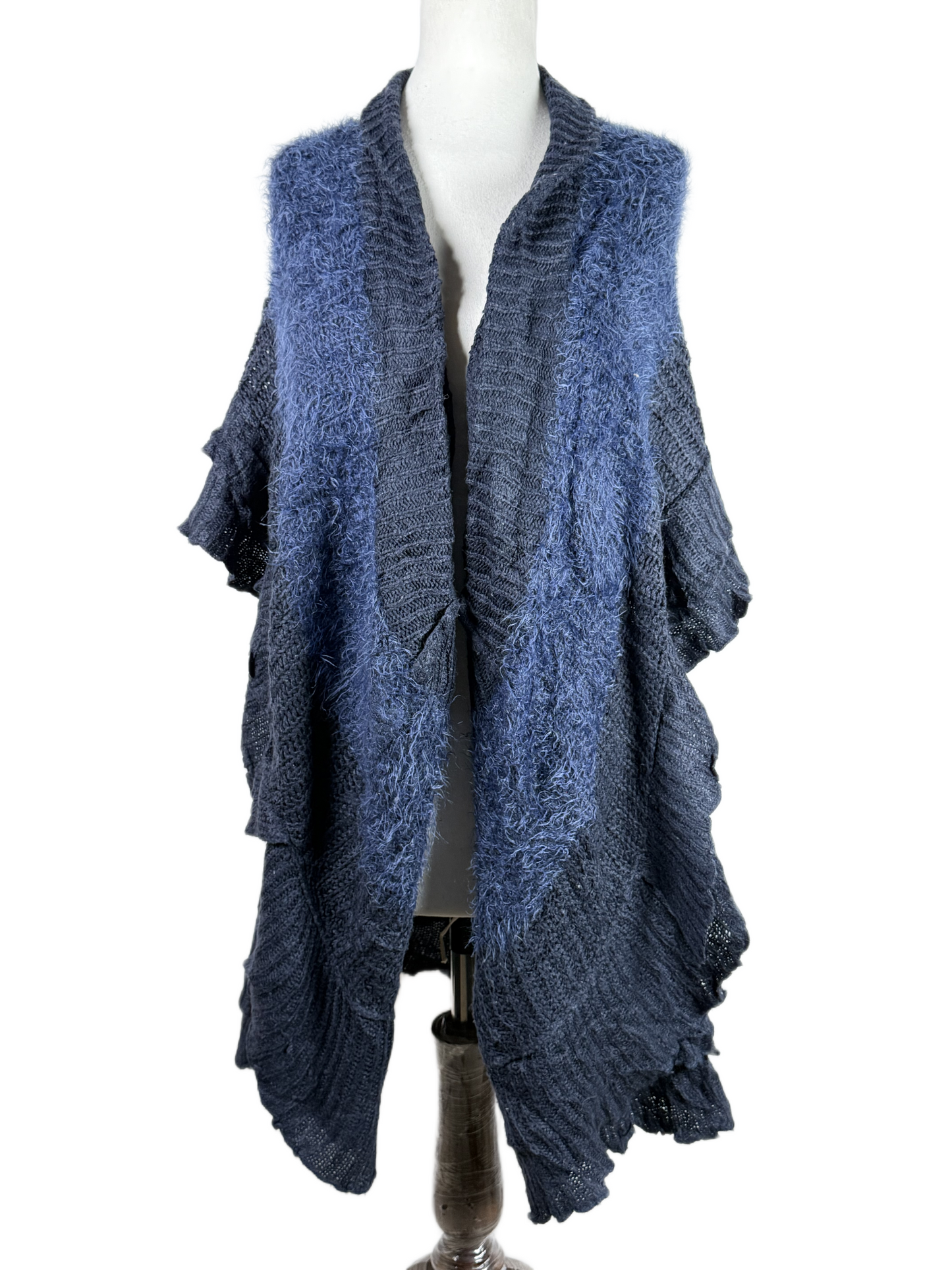 PREMIUM Condition Winter Long Cardigans | Preloved UNKNOWN | BLUE ACRYLIC | Thrift Shop for Women Karachi Pakistan | OTS