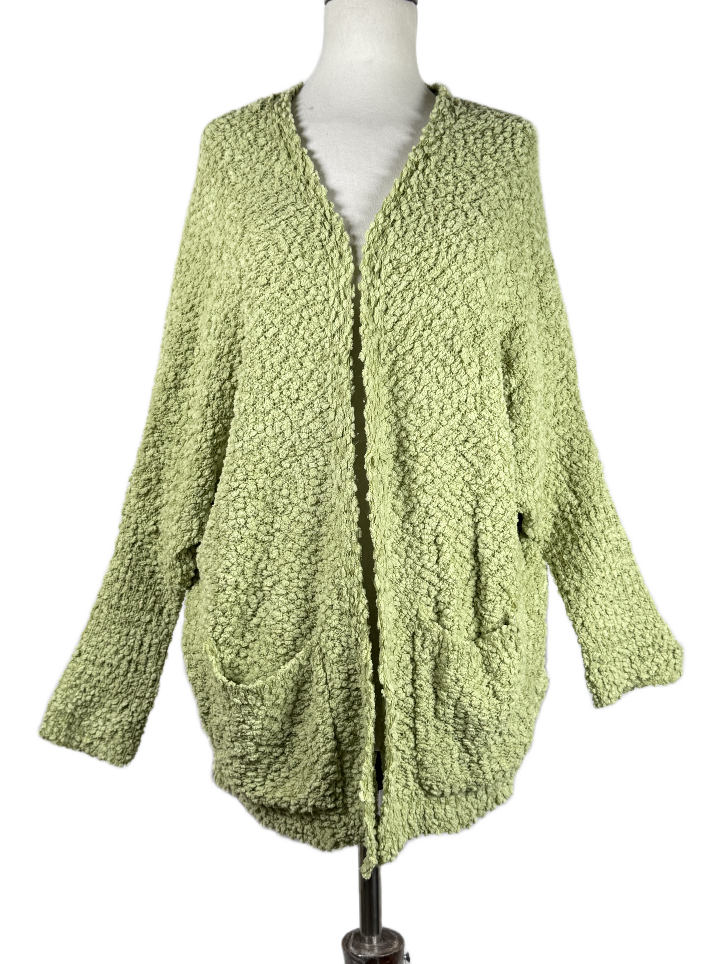 Secondhand Branded Winter Long Cardigans by UMGEE, GREEN ACRYLIC fabric, PREMIUM condition, for Women - Online Thrift Shop Peshawar Pakistan