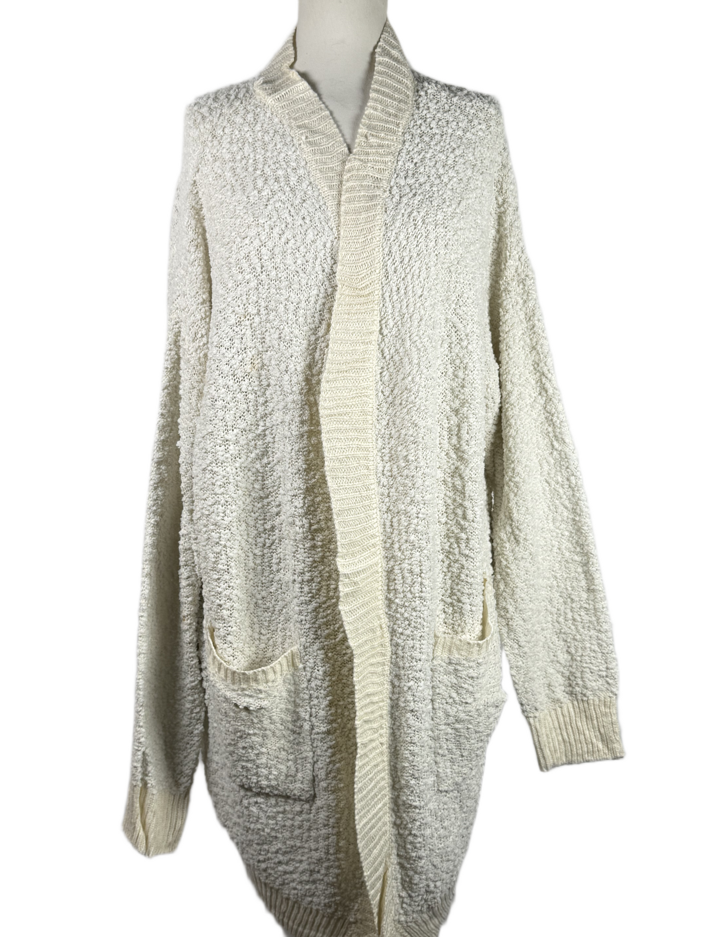 Winter Long Cardigans | BOBBIE&BROOKS | Preloved Branded | WHITE ACRYLIC | GOOD | OTS Thrift Store Karachi Pakistan