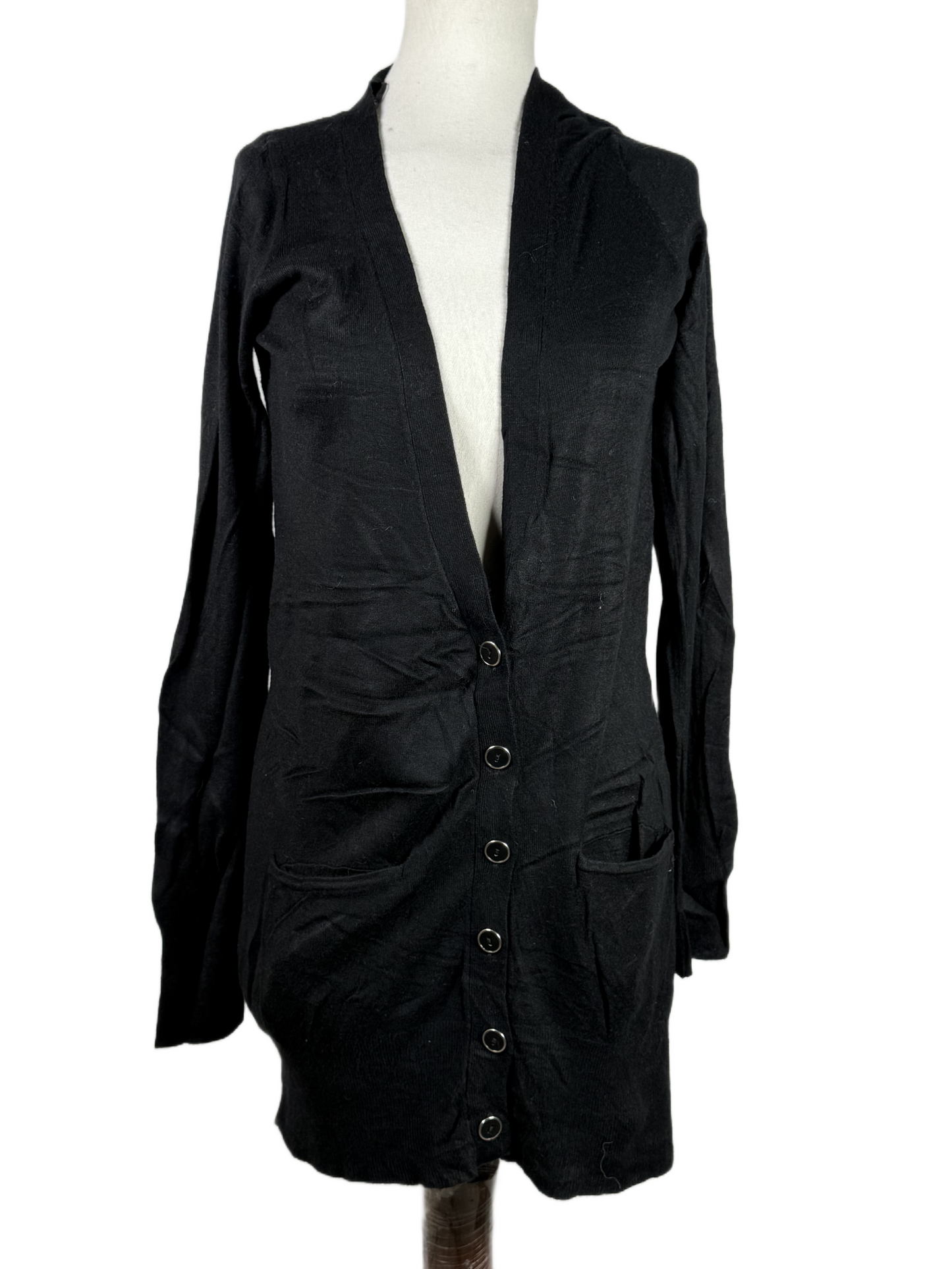 Secondhand Branded Winter Long Cardigans by GEORGE, BLACK ACRYLIC fabric, PREMIUM condition, for Women - Online Thrift Shop Islamabad Pakistan