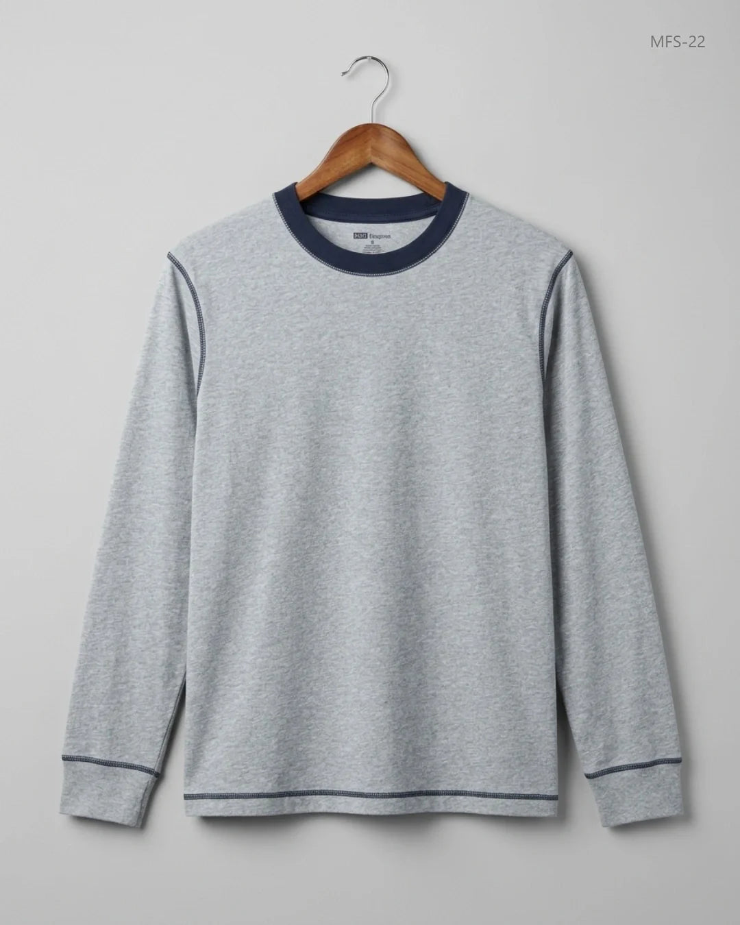 Men's Full Sleeves T-Shirt | AUTHENTIC | Preloved Branded | Grey Cotton | Premium | OTS Thrift Store Karachi Pakistan
