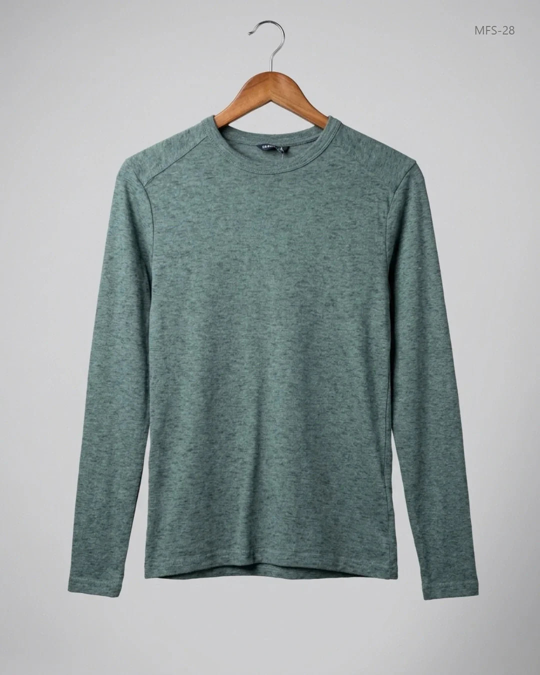 Preloved Premium Men's Full Sleeves T-Shirt by BASICS, Green Cotton for Men - OTS Thrift Shop Lahore Pakistan