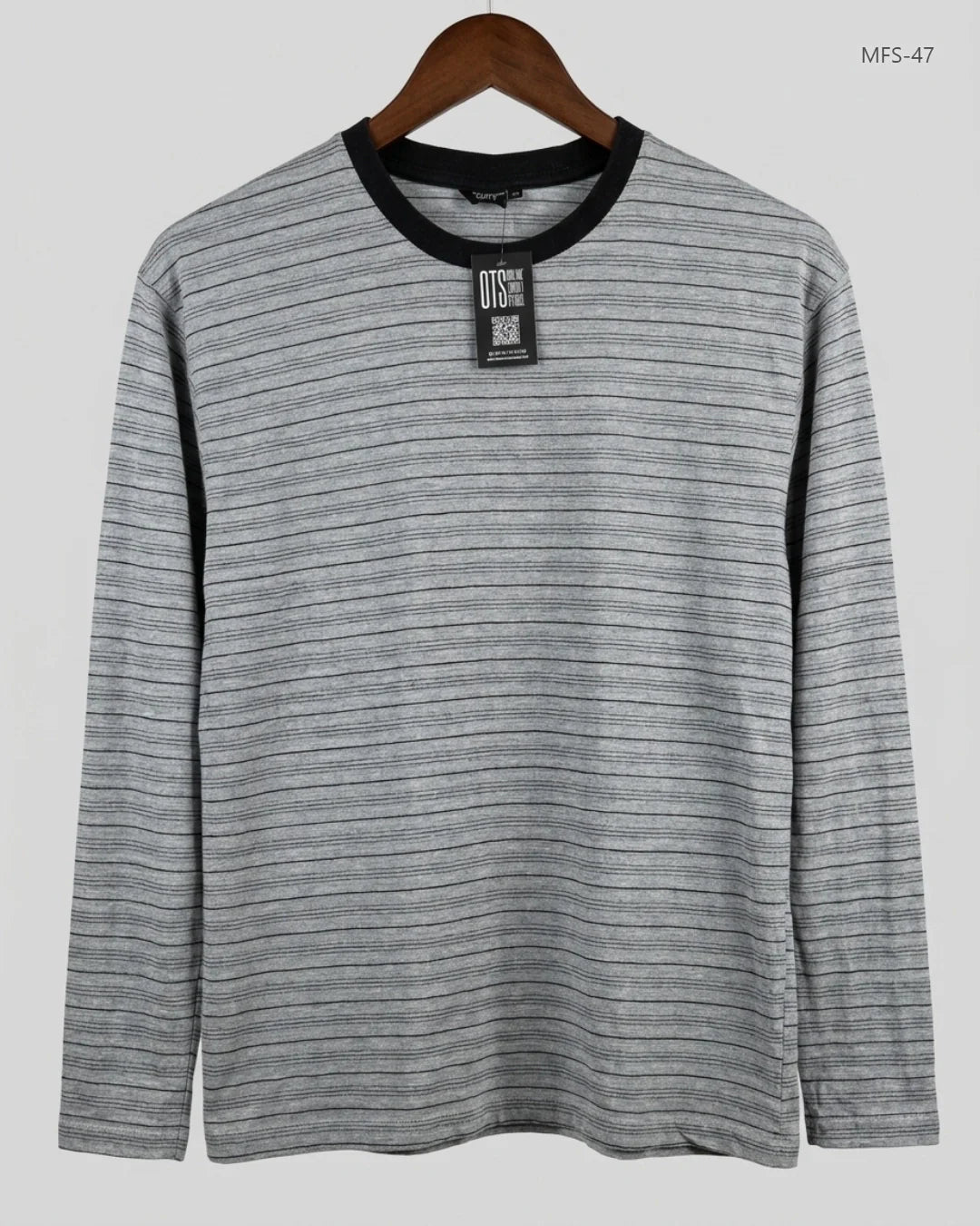 Secondhand Branded Men's Full Sleeves T-Shirt by okay, Gray Cotton fabric, Premium condition, for Men - Online Thrift Shop Islamabad Pakistan