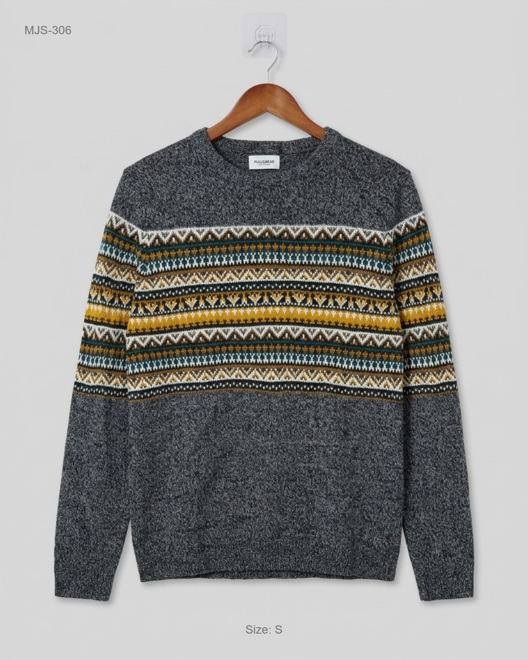 Secondhand Branded Men Jumpers & Sweaters by Pull&bear, Grey Cotton fabric, Premium condition, for Men - Online Thrift Shop Lahore Pakistan