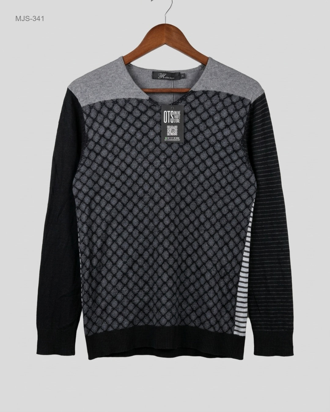 Preloved Premium Men Jumpers & Sweaters by XIEHU, GRAY Polyerter for Men - OTS Thrift Shop Karachi Pakistan