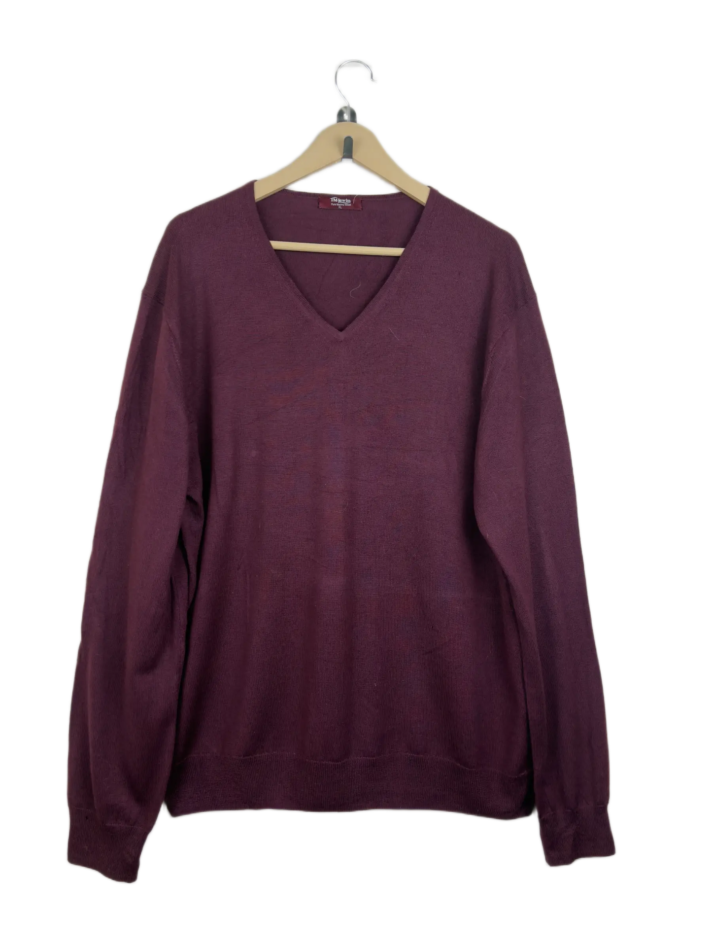 UK Imported secondhand Men's Jumpers & Sweaters - T.M. Lewin brand, Maroon Mesino Wool, Premium condition, for Men - Online Thrift Store Lahore Pakistan