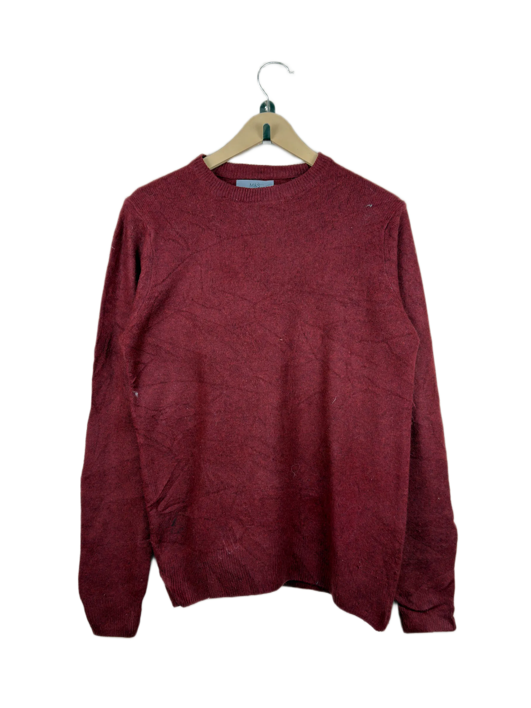 Secondhand Branded Men's Jumpers & Sweaters by Marks & Spencer, Red Wool fabric, Good condition, for Men - Online Thrift Shop Lahore Pakistan