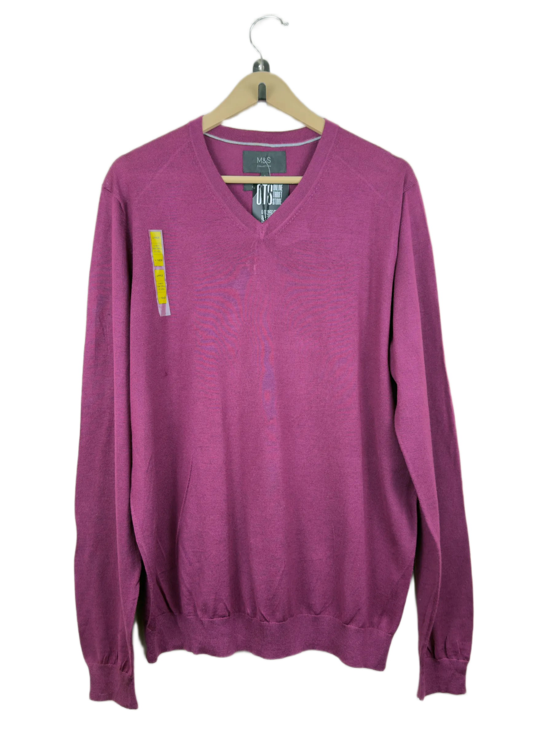 Shop Good Men's Jumpers & Sweaters by Marks & Spencer | Preloved Branded Clothes | Maroon Wool | Men | OTS Thrift Store Lahore Pakistan