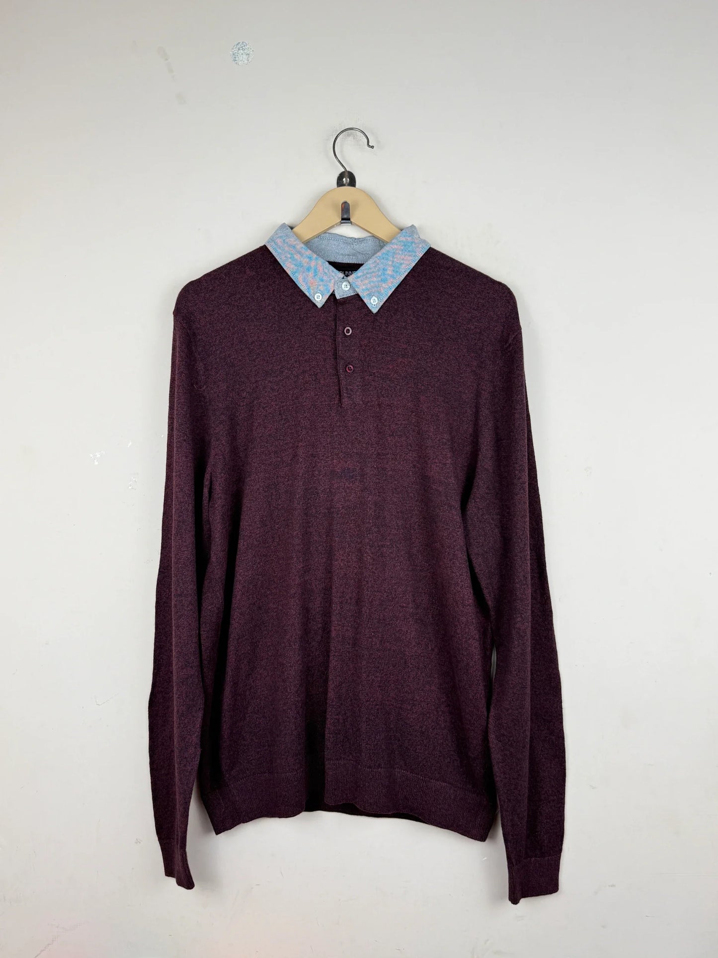 Men's Jumpers & Sweaters | Dunnes | Preloved Branded | Maroon Cotton | Good | OTS Thrift Store Islamabad Pakistan
