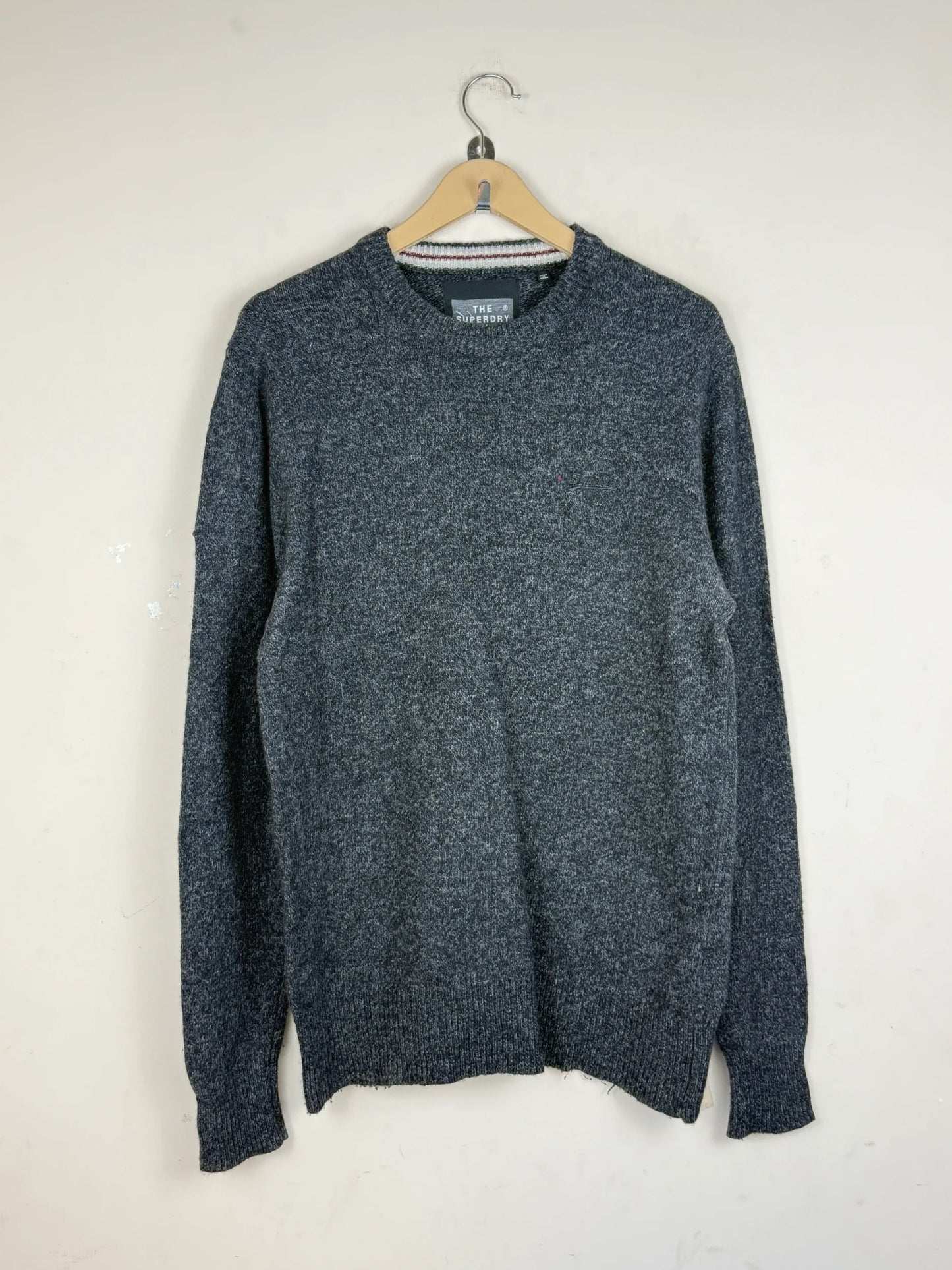 Shop Premium Men's Jumpers & Sweaters by Superdry | Preloved Branded Clothes | Grey Lamps Wool | Men | OTS Thrift Store Peshawar Pakistan