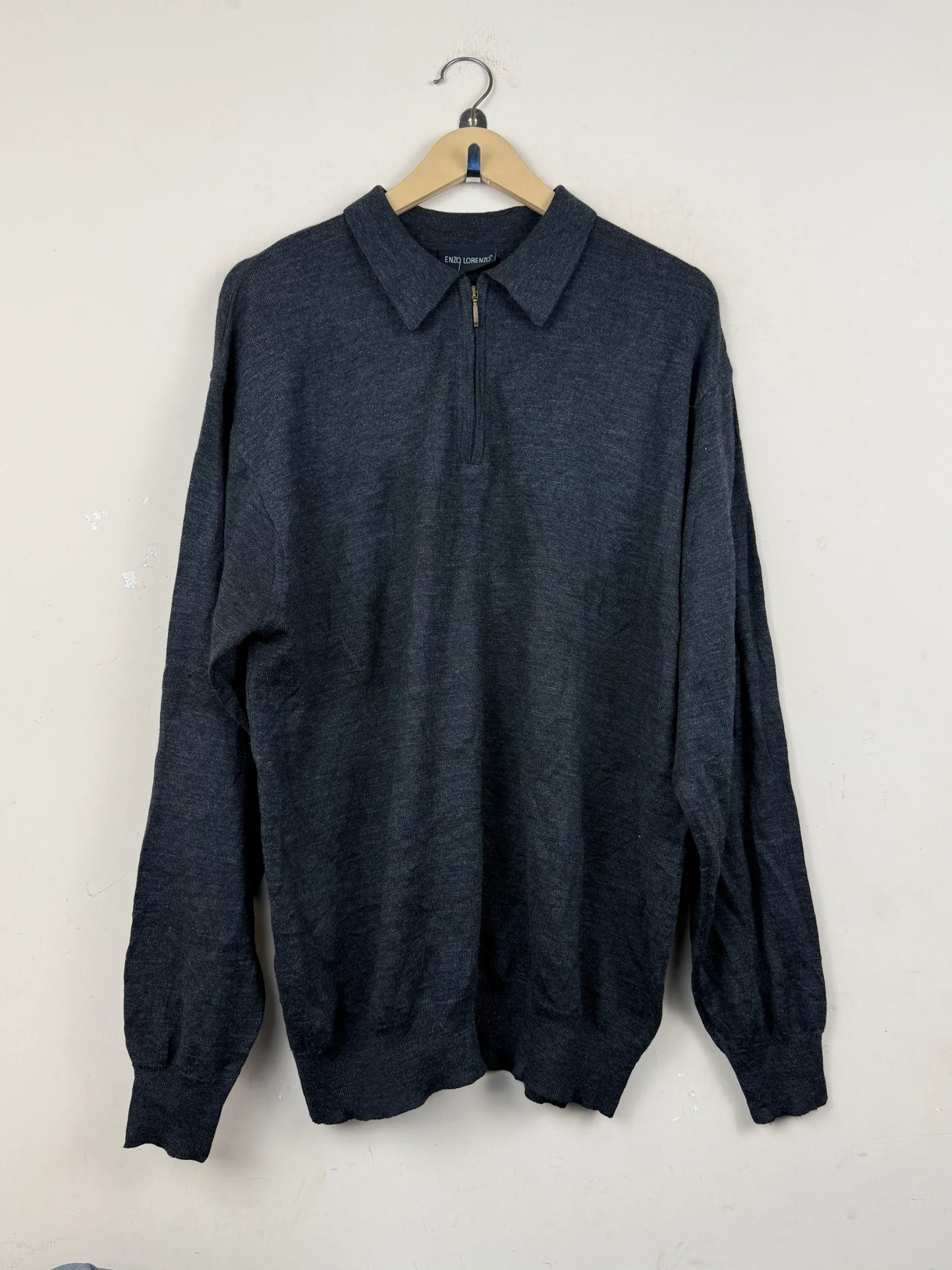 Secondhand Branded Men's Jumpers & Sweaters by Enzo lorenzo, DarkGray Polyester fabric, Premium condition, for Men - Online Thrift Shop Karachi Pakistan