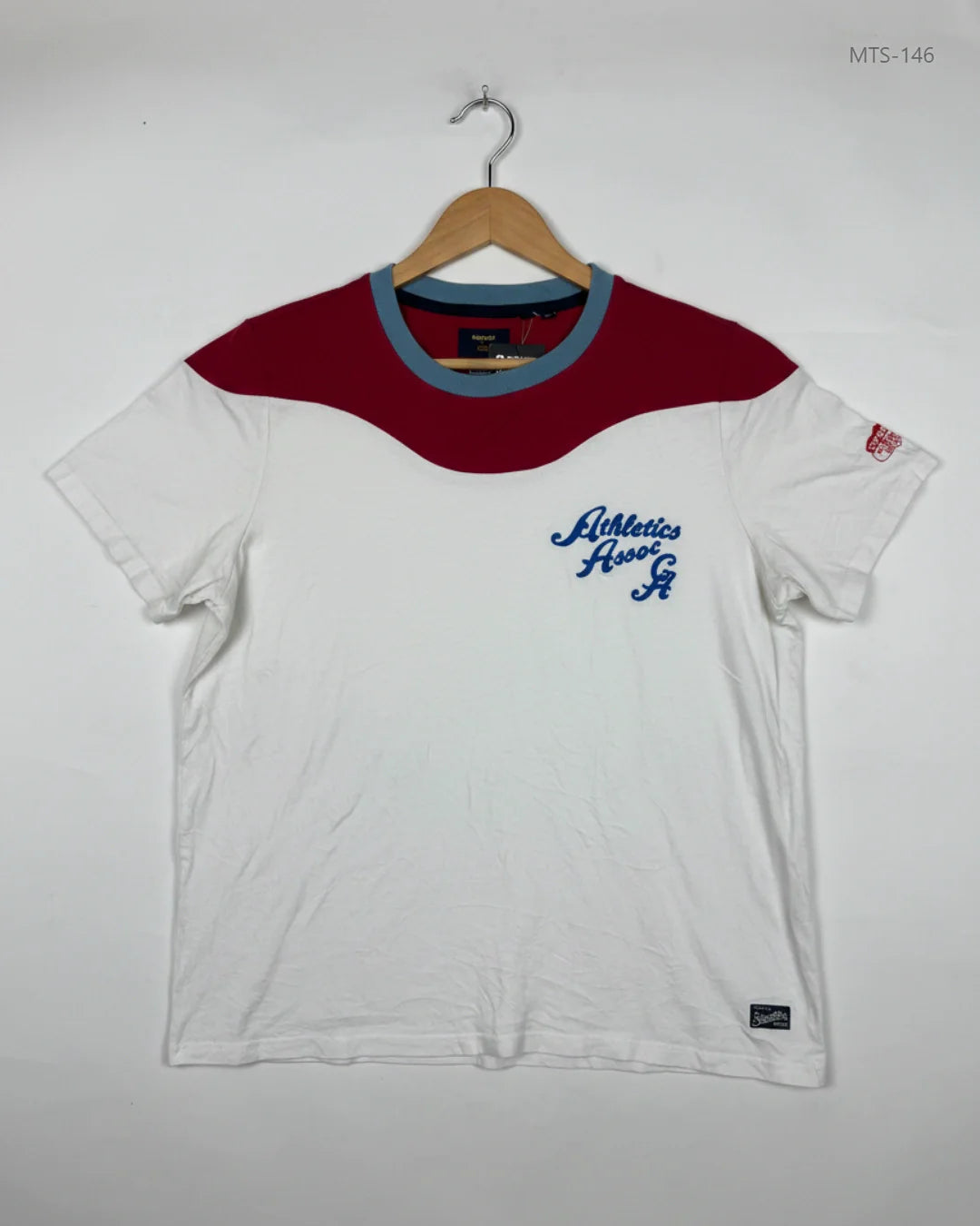 Mens Tshirts | Superdry | Preloved Branded | Red & white Cotton | Premium | OTS Thrift Store Lahore Pakistan