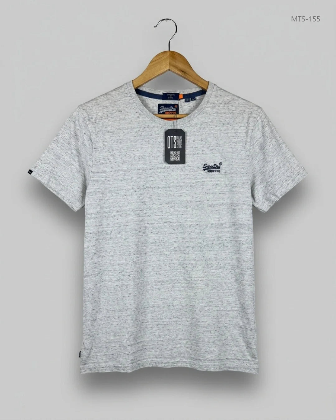 Preloved Premium Mens Tshirts by Superdry, Grey Cotton for Men - OTS Thrift Shop Karachi Pakistan