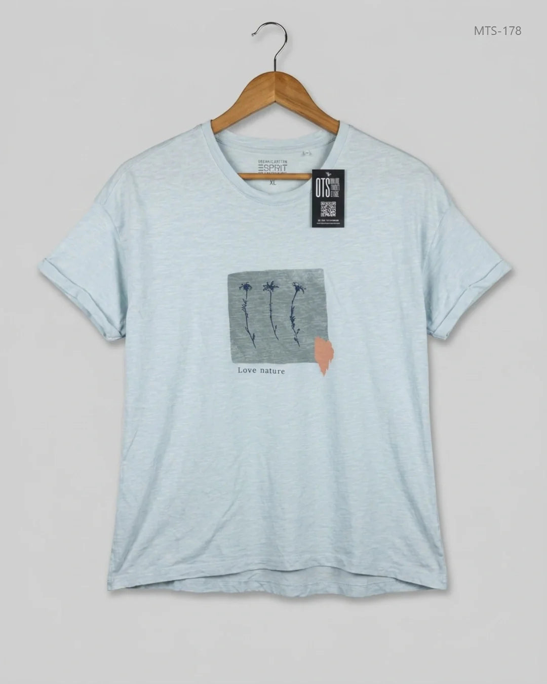 Mens Tshirts | SPRIT | Preloved Branded | SkyBlue Cotton | Premium | OTS Thrift Store Peshawar Pakistan