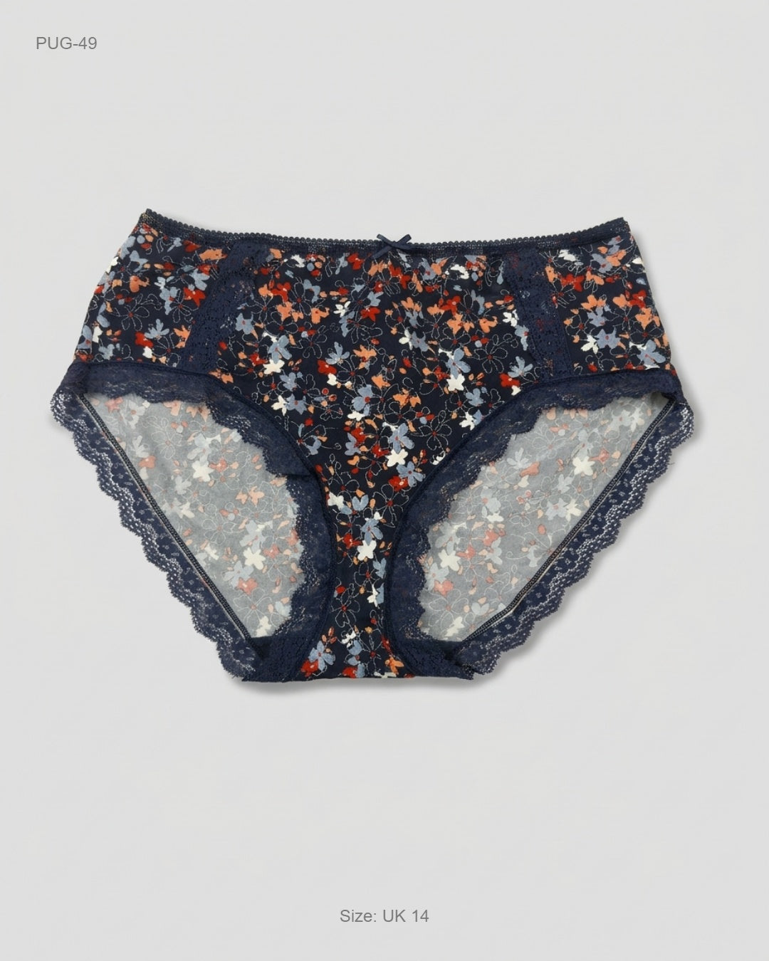 Marks & Spencer Blue Floral Lace-Trim Hipster Panties buy preloved clothing online Pakistan