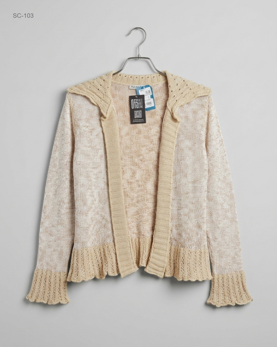 Shop Premium Plus Short Cardigans by Elizabeth Scott | Preloved Branded Clothes | Beige Acrylic | | OTS Thrift Store Karachi Pakistan