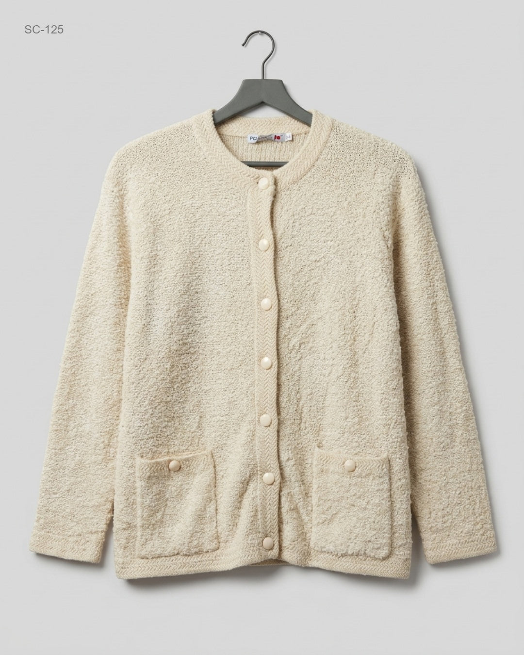Shop Premium Short Cardigans by Poppy | Preloved Branded Clothes | Beige Acrylic | | OTS Thrift Store Karachi Pakistan