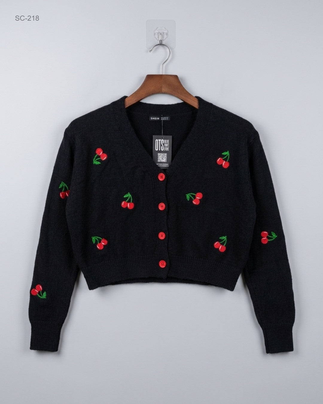 Preloved Premium Short Cardigans by SHEIN, Black Acrylic for Women - OTS Thrift Shop Karachi Pakistan