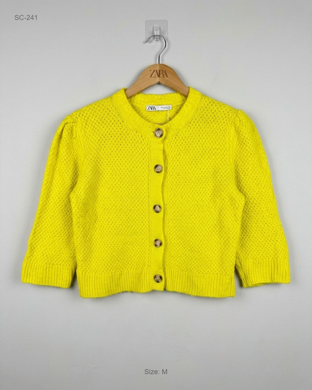 Premium Condition Short Cardigans | Preloved Zara | Yellow Acrylic | Thrift Shop for Women Karachi Pakistan | OTS