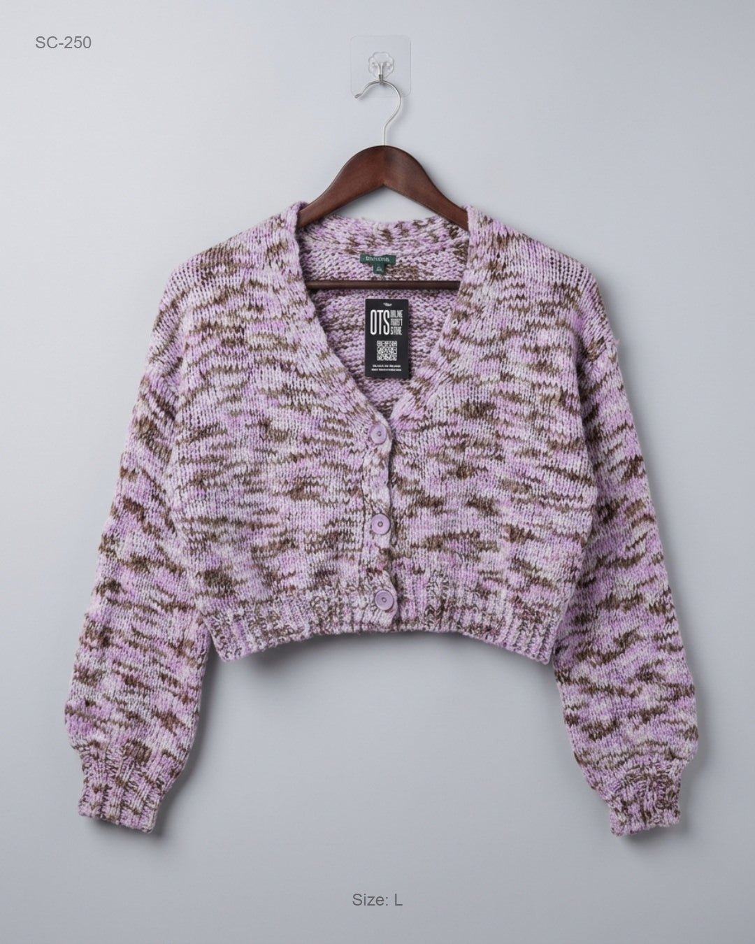 Shop Premium Short Cardigans by WILD FABLE | Preloved Branded Clothes | Purple Acrylic | Women | OTS Thrift Store Karachi Pakistan