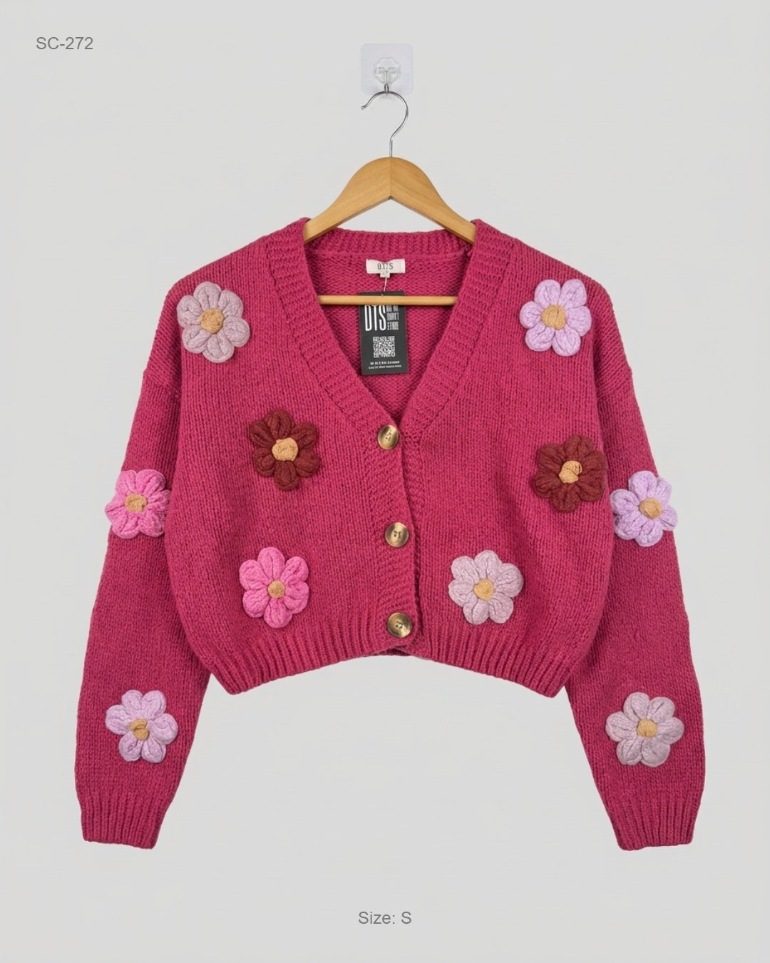 Debut Pink Cropped Knit Cardigan buy preloved clothing online Pakistan