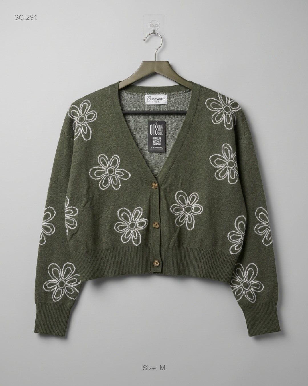 NO BOUNDRIES Green Cropped Cardigan buy preloved clothing online Pakistan