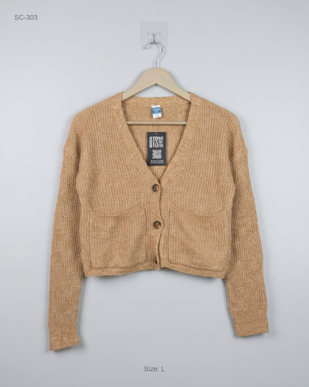 Old Navy Brown Cropped Cardigan buy preloved clothing online Pakistan