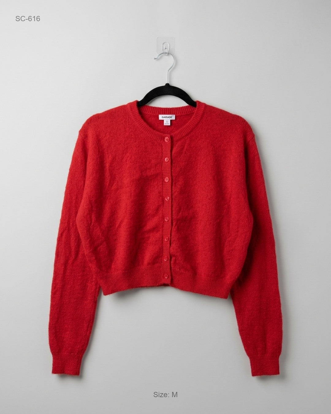 GRAGE Red Cropped Cardigan buy preloved clothing online Pakistan