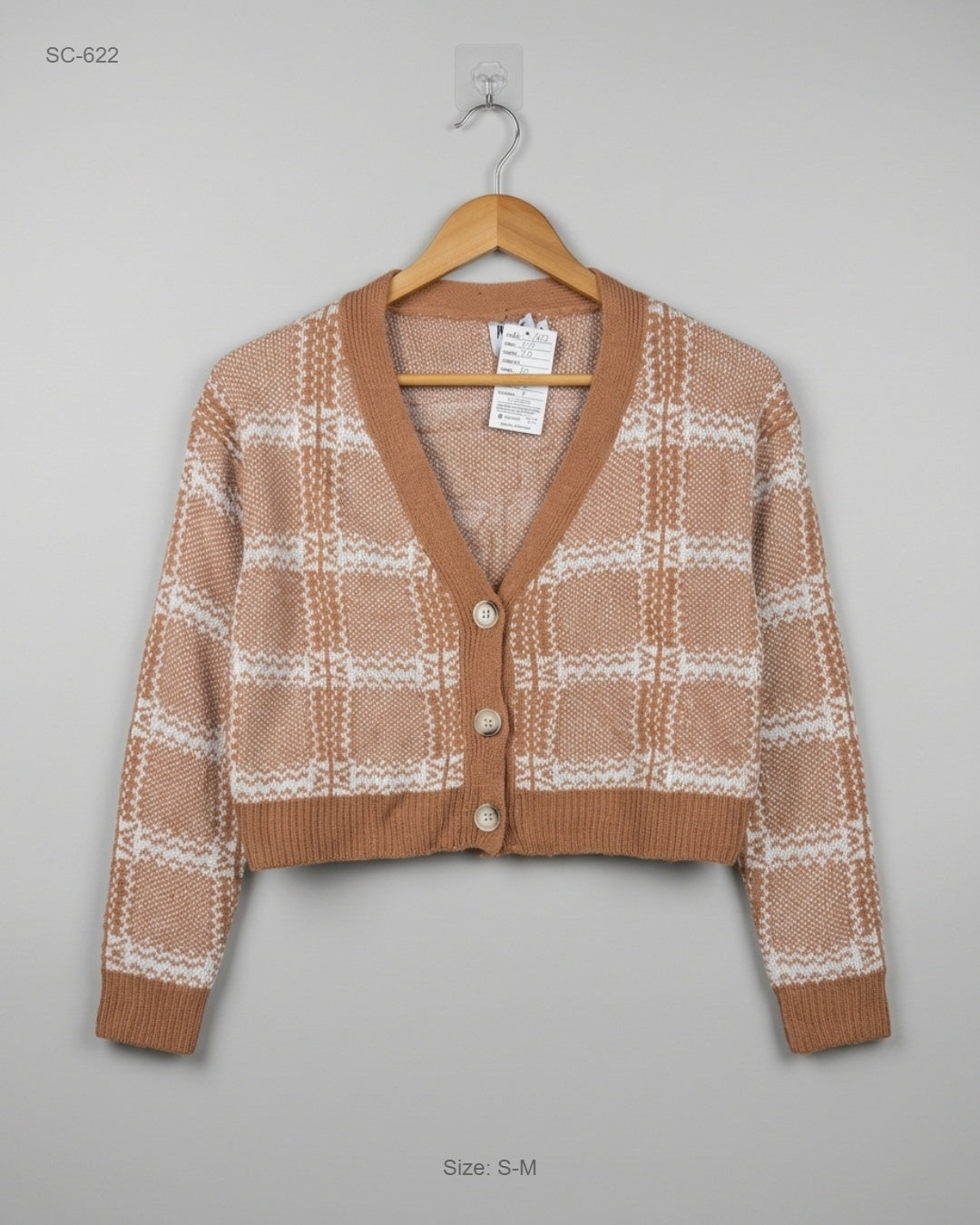 Princess Brown Cropped Knit Cardigan buy preloved clothing online Pakistan