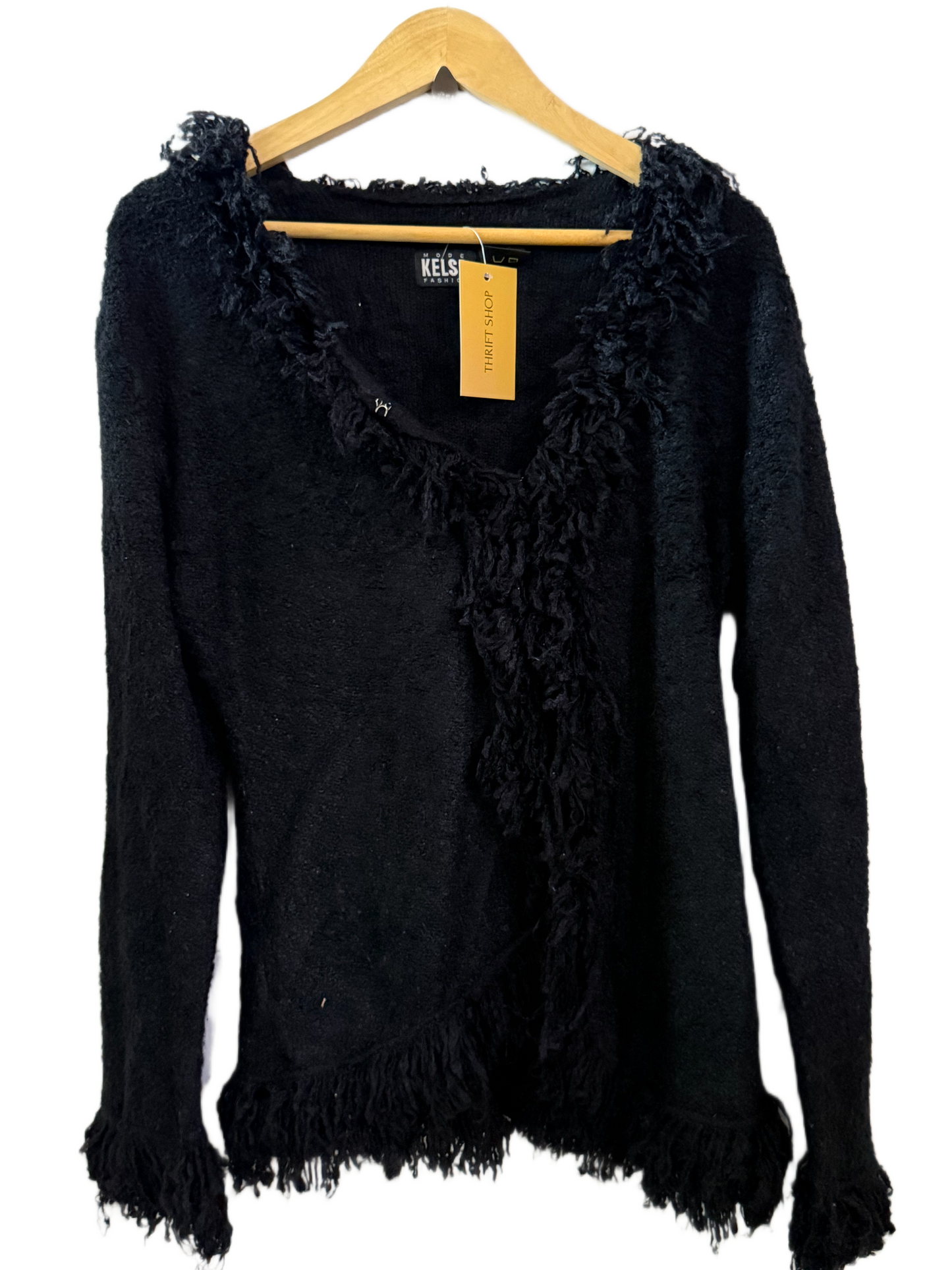 Short Cardigans | KELSO | Preloved Branded | BLACK ACRYLIC | EXCELENT | OTS Thrift Store Peshawar Pakistan