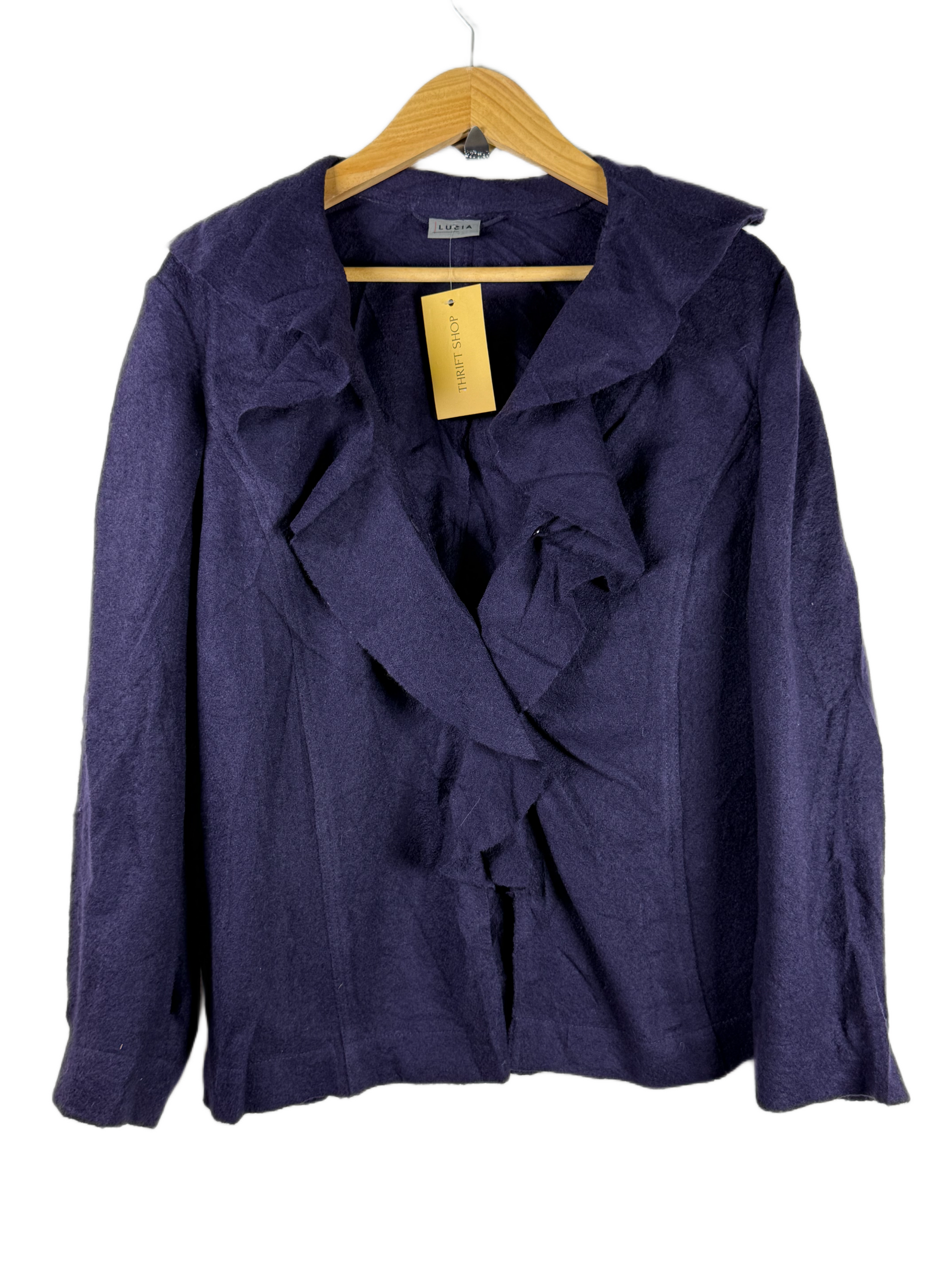 UK Imported secondhand Short Cardigans - LUCIA brand, PURPLE ACRYLIC, EXCELENT condition, for Women - Online Thrift Store Peshawar Pakistan