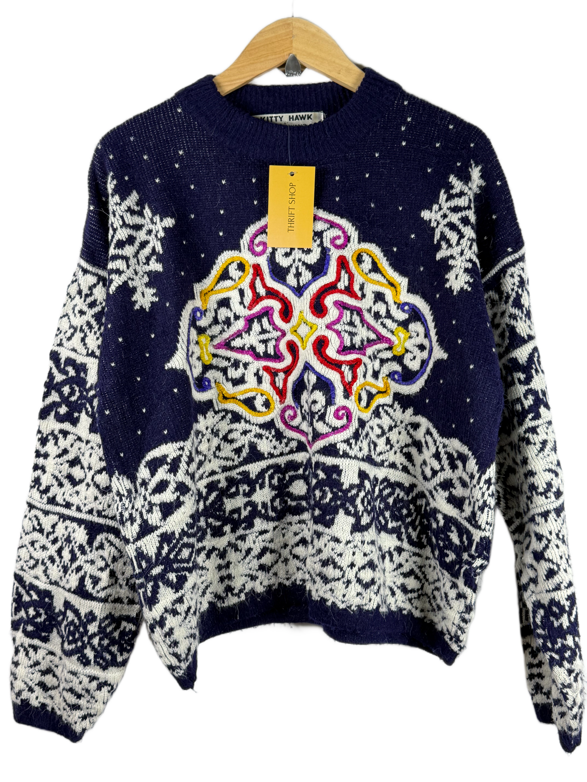 Preloved PREMIUM PLUS Short Cardigans by KITTY HAWK, BLUE ACRYLIC for Women - OTS Thrift Shop Karachi Pakistan