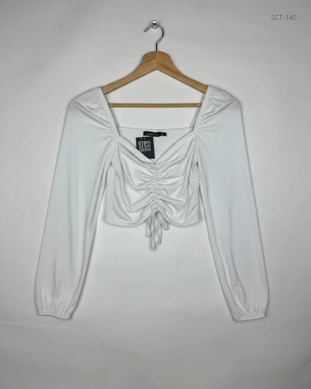 Premium Condition Summer Crop Tops | Preloved Boohoo | White Polyester | Thrift Shop for Womens Peshawar Pakistan | OTS