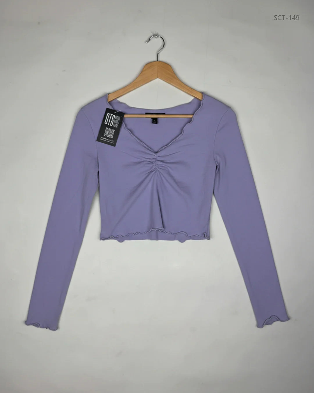 Secondhand Branded Summer Crop Tops by Shein, Lavender cotton fabric, Premium condition, for Womens - Online Thrift Shop Karachi Pakistan