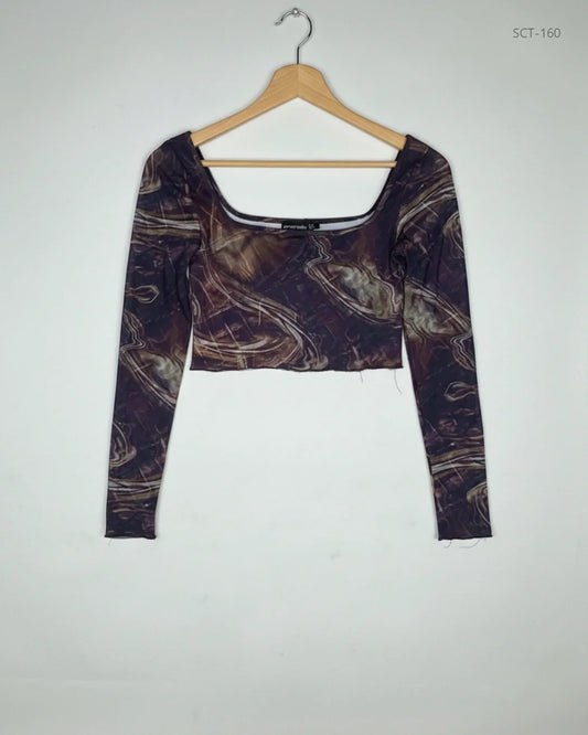 Preloved Premium Summer Crop Tops by PRETTYLITTLETHING, Multi Polyester for Womens - OTS Thrift Shop Lahore Pakistan